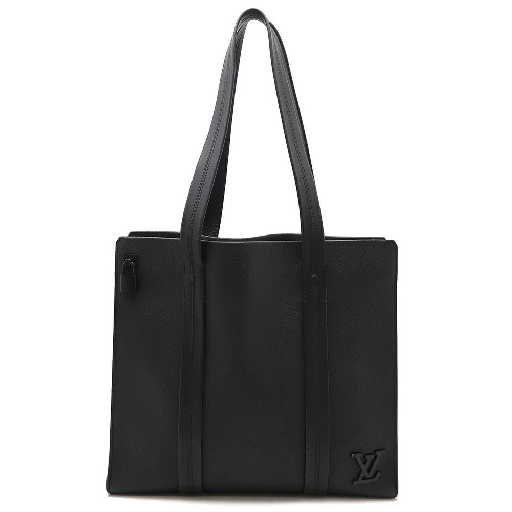 LOUIS VUITTON LV Aerogram Takeoff Tote Bag Shoulder Leather Noir Black